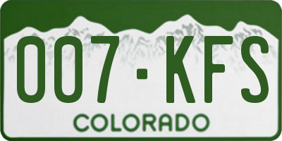 CO license plate 007KFS