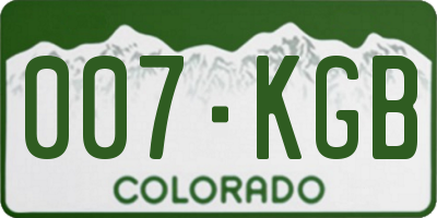CO license plate 007KGB