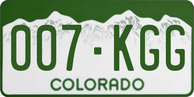 CO license plate 007KGG