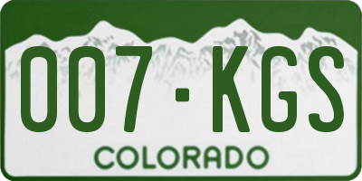 CO license plate 007KGS