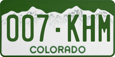 CO license plate 007KHM
