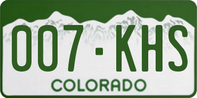 CO license plate 007KHS