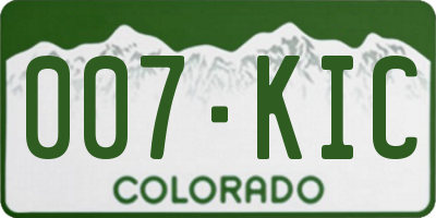 CO license plate 007KIC