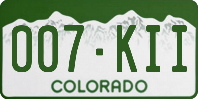 CO license plate 007KII