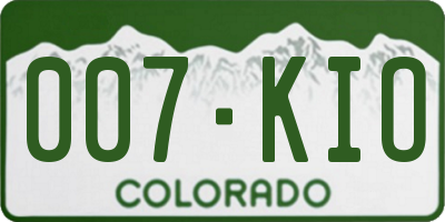 CO license plate 007KIO