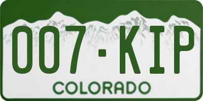 CO license plate 007KIP