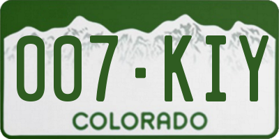 CO license plate 007KIY