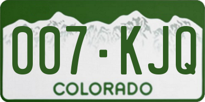 CO license plate 007KJQ