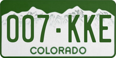 CO license plate 007KKE
