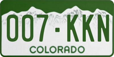 CO license plate 007KKN