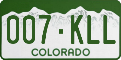 CO license plate 007KLL