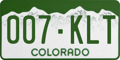 CO license plate 007KLT