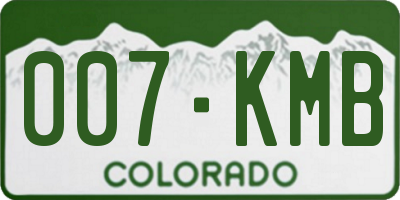 CO license plate 007KMB