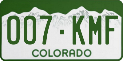 CO license plate 007KMF