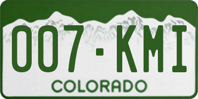 CO license plate 007KMI