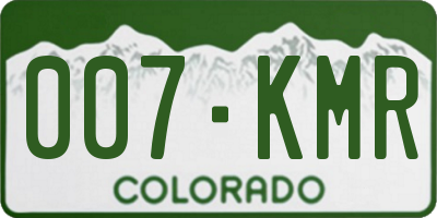 CO license plate 007KMR