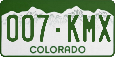 CO license plate 007KMX