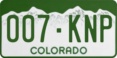 CO license plate 007KNP