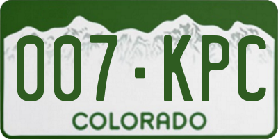 CO license plate 007KPC