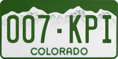 CO license plate 007KPI