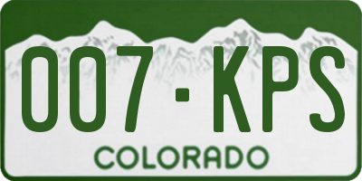 CO license plate 007KPS