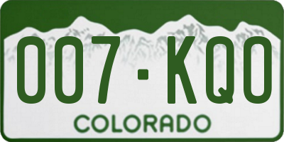 CO license plate 007KQO