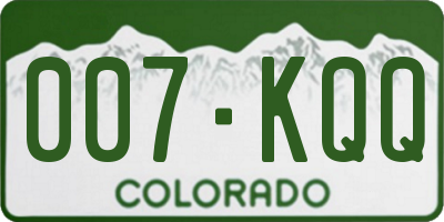 CO license plate 007KQQ