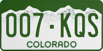 CO license plate 007KQS