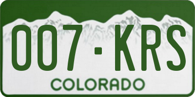 CO license plate 007KRS