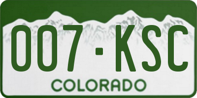 CO license plate 007KSC