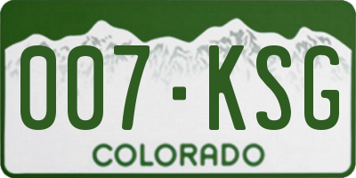 CO license plate 007KSG