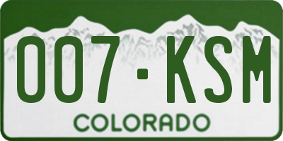 CO license plate 007KSM