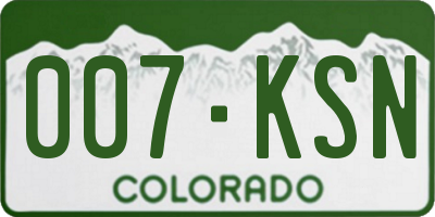 CO license plate 007KSN