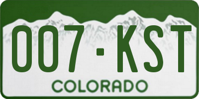 CO license plate 007KST