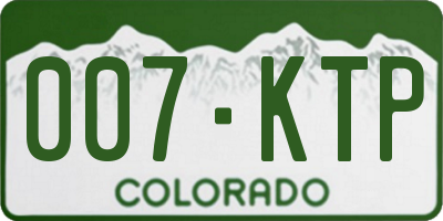 CO license plate 007KTP