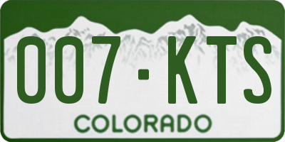 CO license plate 007KTS