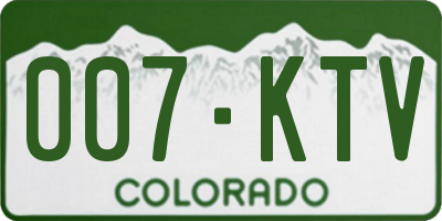 CO license plate 007KTV