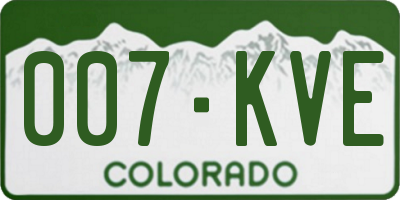 CO license plate 007KVE