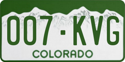 CO license plate 007KVG