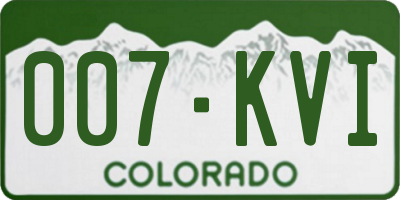 CO license plate 007KVI