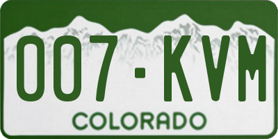 CO license plate 007KVM