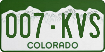 CO license plate 007KVS