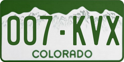 CO license plate 007KVX