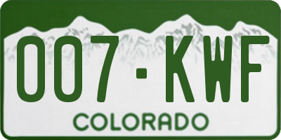 CO license plate 007KWF