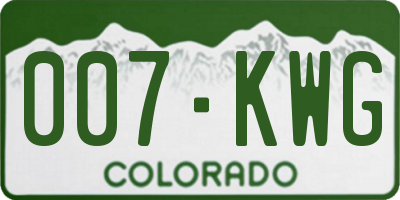 CO license plate 007KWG