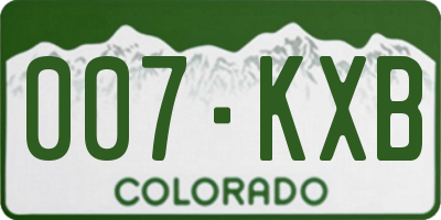 CO license plate 007KXB