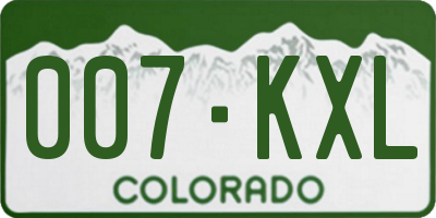 CO license plate 007KXL