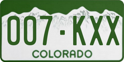 CO license plate 007KXX