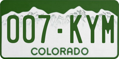 CO license plate 007KYM