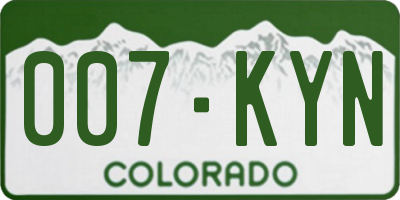 CO license plate 007KYN